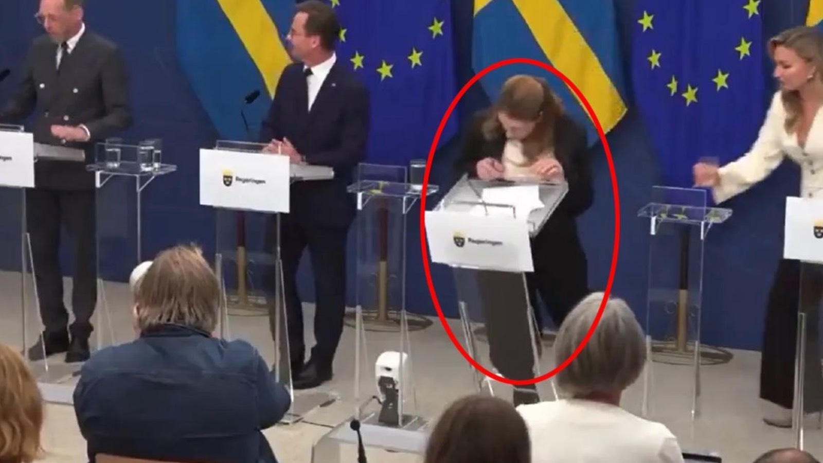 İsveç’in yeni Sağlık Bakanı Lann, basın toplantısında bayıldı!