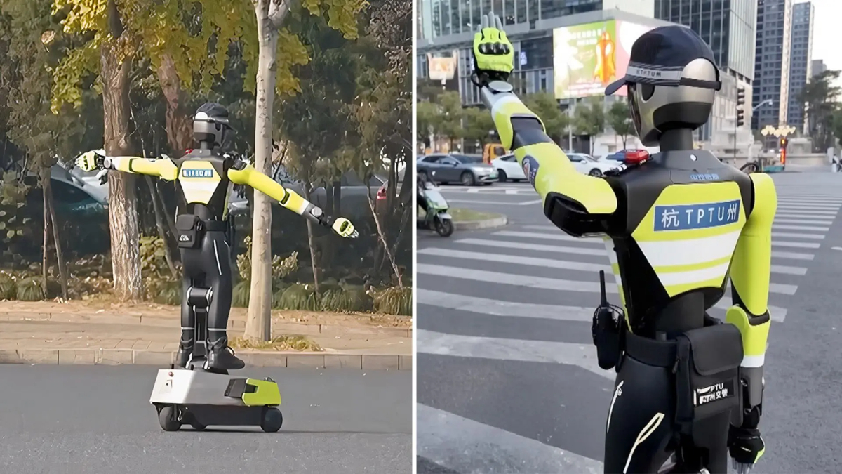 Çin’de insansı robotlar trafik polisi olarak kullanılıyor